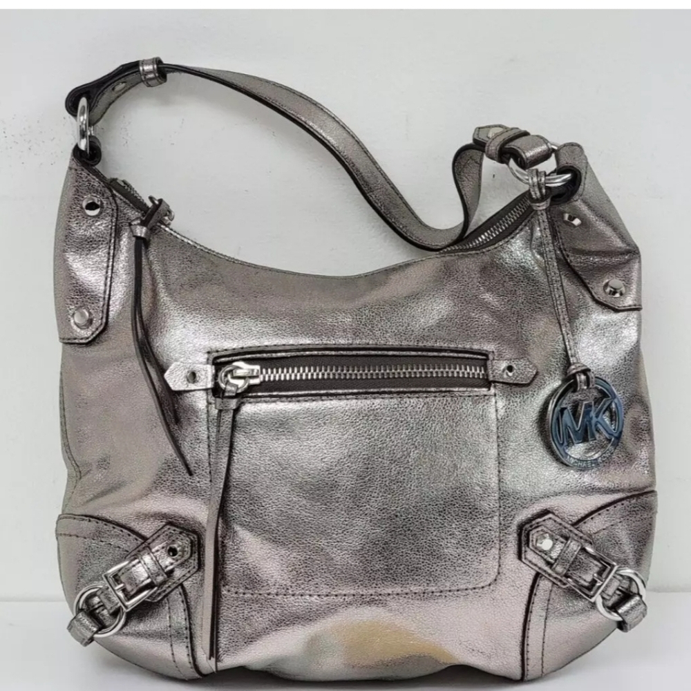 Michael Kors Pewter/Silver Hobo Shoulder Bag